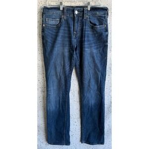 True Religion Ricky Relaxed Straight Leg Jeans Men's Size 32 Blue Denim
